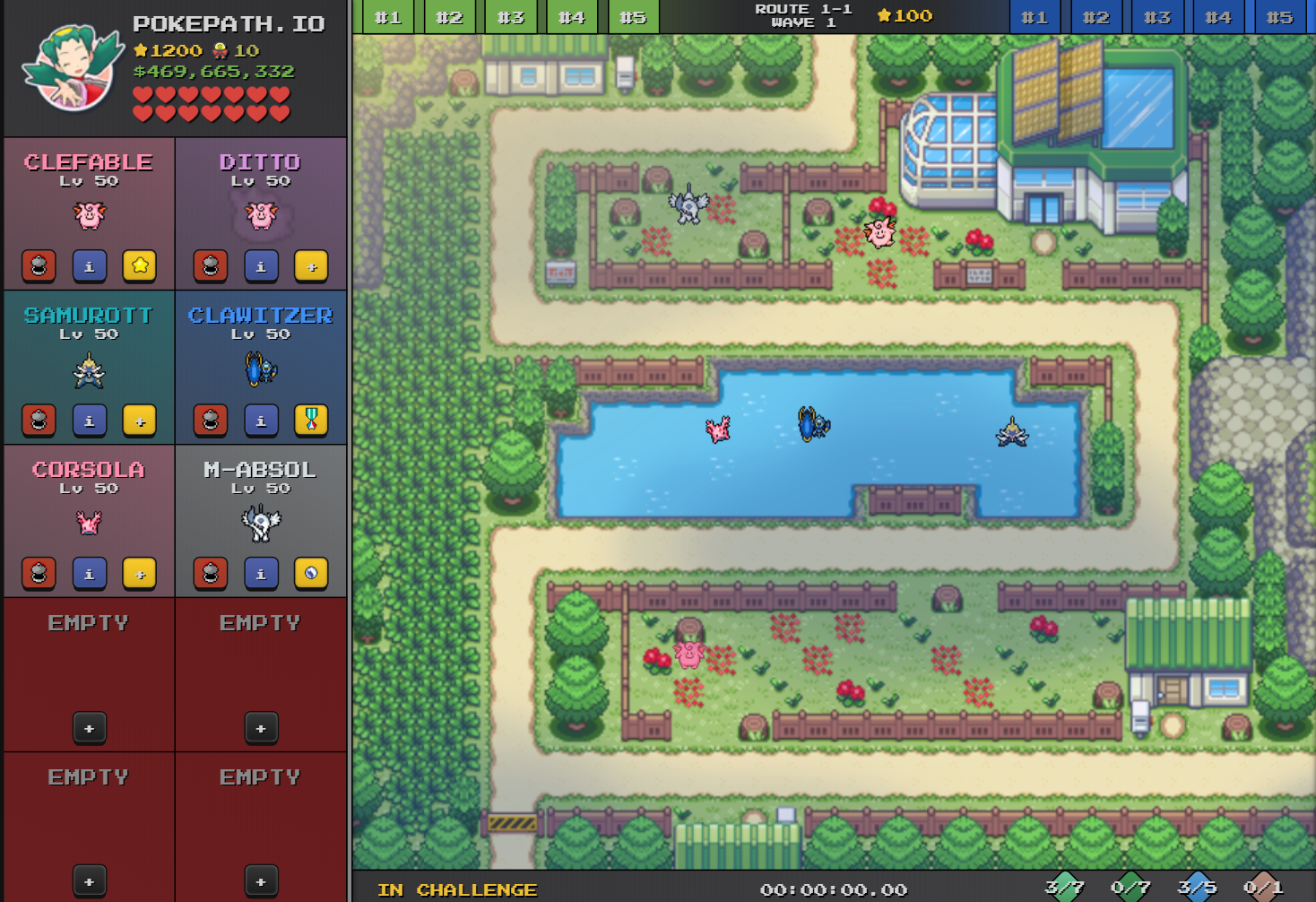 POKEPATH.IO's boss team setup