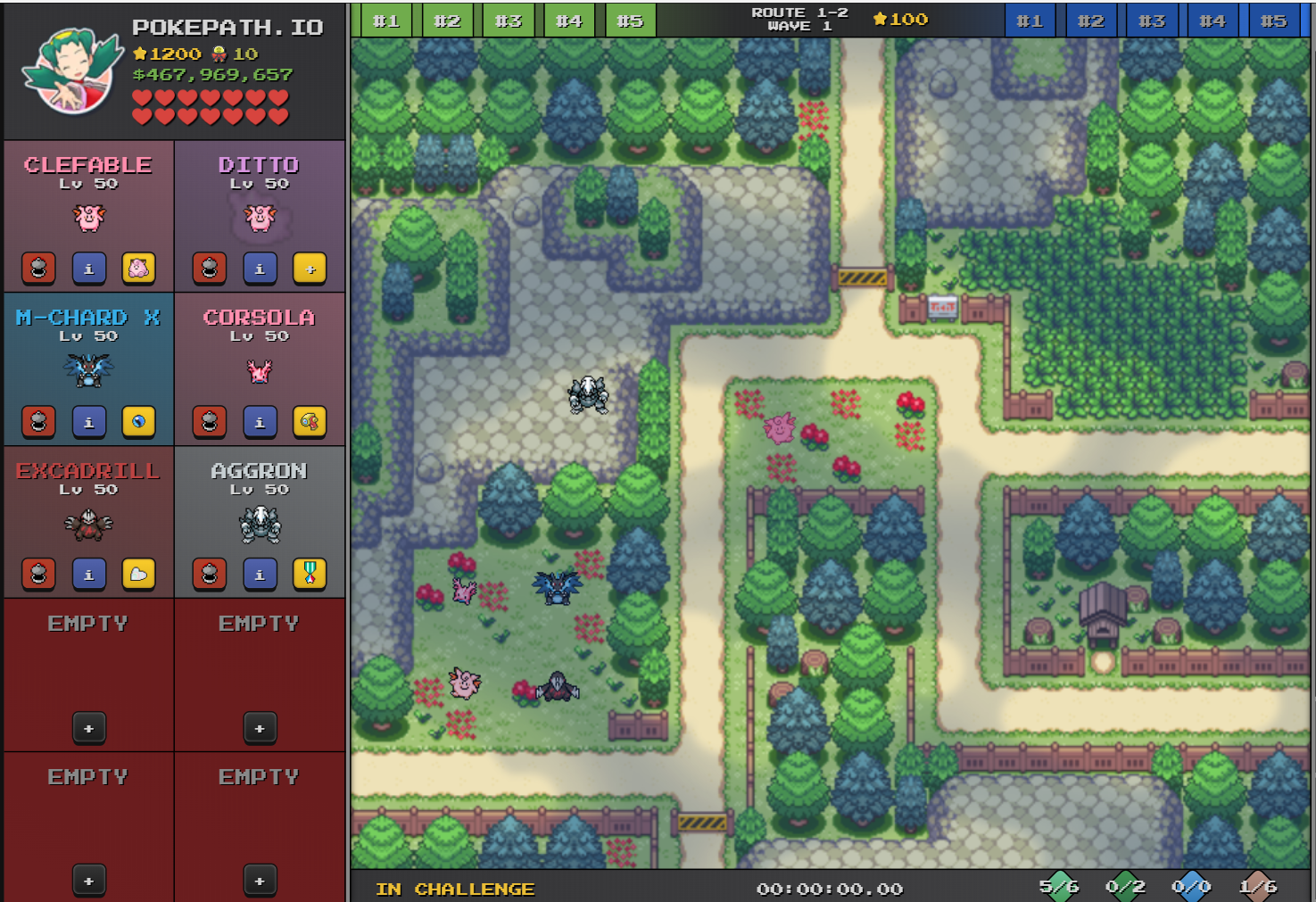 pokepath.io's team setup