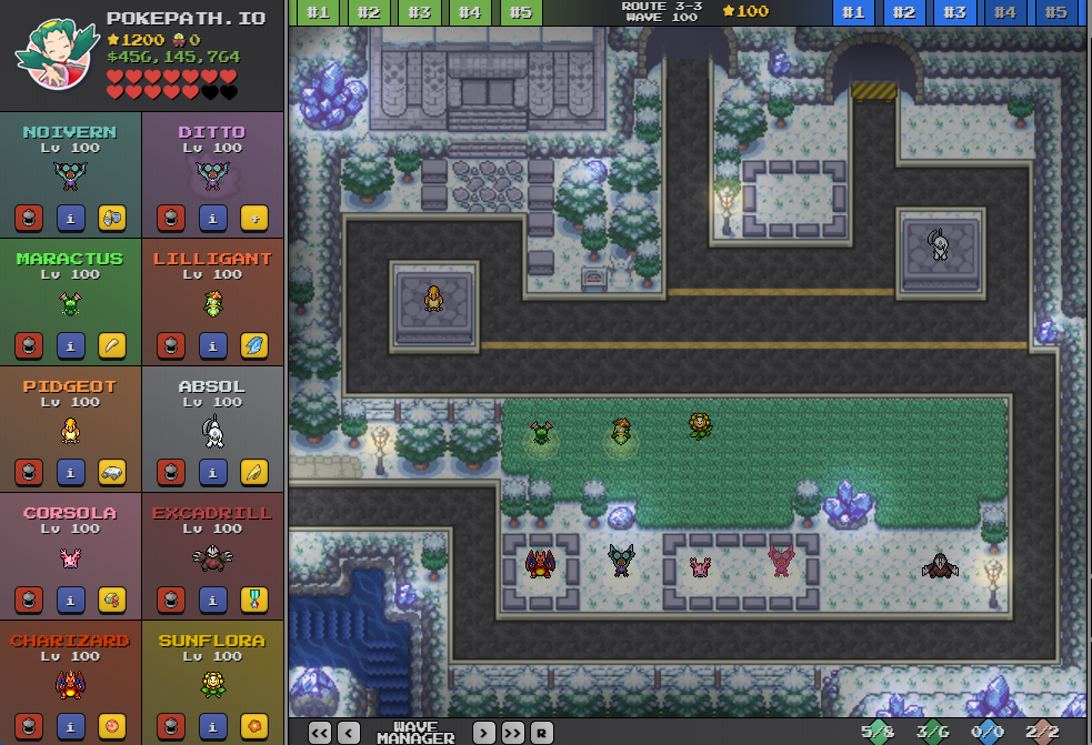 pokepath.io's team setup